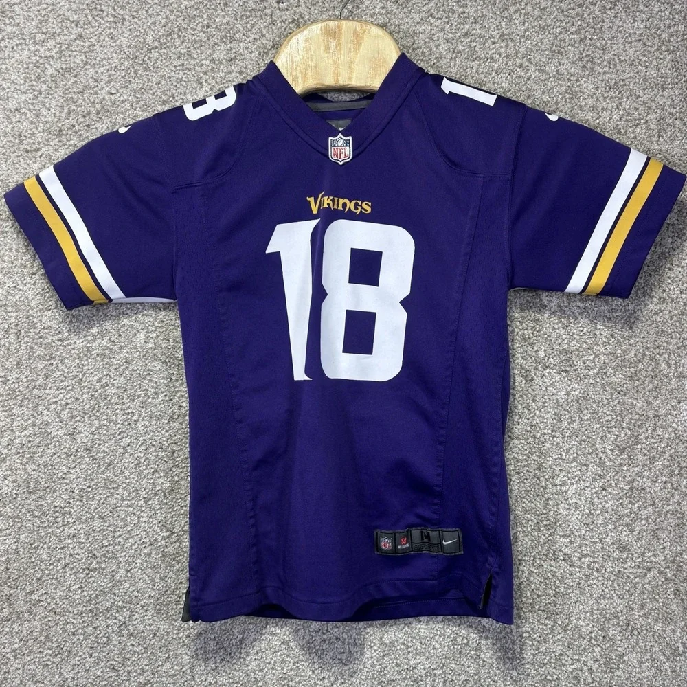 Minnesota Vikings Jersey Boys Medium Purple NFL Justin Jefferson 18 Nike
